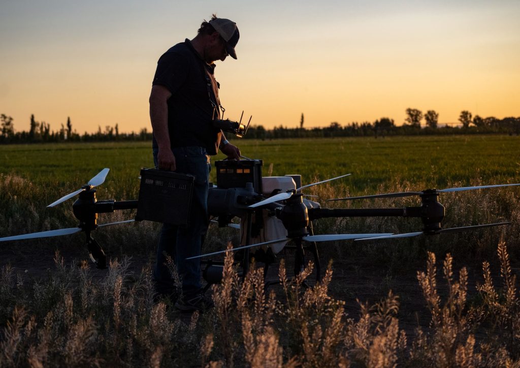 piloto dron cultivo